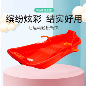 Trineo de Plástico para Niños, Rojo, 90 cm, con Frenos, para Jugar en la Nieve - Product Image 3