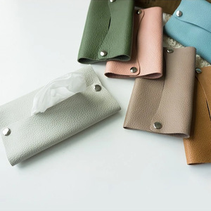 Japanese-style minimalist PU leather tissue <b>bag</b>, <b>mini</b> portable tissue <b>bag</b>, suitable for home use in living room and bathroom, - Product Image 3