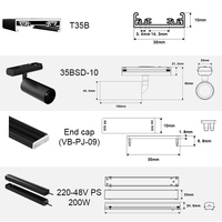 LEDEAST Tuya Zigbee DC48V TRIAC Rail lumineux magnétique ultra-fin pour éclairage de surface domestique et commercial
