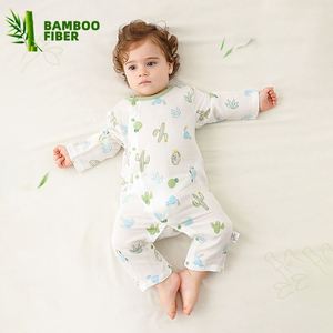 Ropa de Verano para Bebés Recién Nacidos, 70% Bambú, 30% Algodón de Fibra Larga, Mameluco Corto Estampado para Bebé, <span class=keywords><strong>Pijama</strong></span> Súper Suave y Fresco - Product Image 1