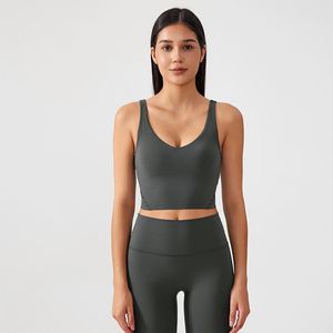 Nouveau Soutien-Gorge de Sport en Tissu Demi-Fixe à Forte Compression pour Femme avec Coussinets, Dos Nageur, Sous-Vêtement de Course, Haut Coloré pour Fitness et Yoga - Product Image 6