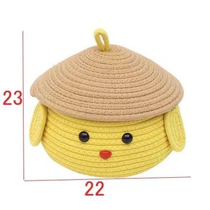 Pompompurin Cartoon Storage Basket With Lid Round Fabric Organizer For Snacks Cosmetics Desktop Use - Product Image 5