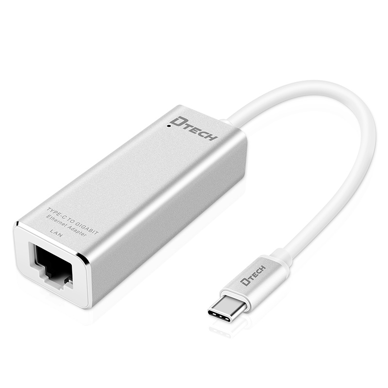 이더넷 어댑터 USBC에 DTECH USB-C 기가비트 네트워크에 RJ45 1000 Mbps LAN 0.2M Windows 용 유선 네트워크 카드