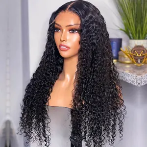 30 40 Inches Long Color Length Available 13x4 4x4 180% Density 100% Human Hair Lace Frontal Lace Closure Wigs Water Wave Wig
