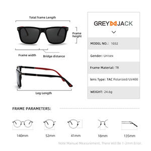Lunettes de soleil polarisées Greyjack pour hommes, UV400, monture carrée, style rétro, verres TAC, charnières à ressort, pour la conduite - Product Image 2