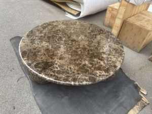 Mesa de Centro Esférica de Mármol Oscuro Emperador, Diseño Creativo Moderno y Redondo de Baja Altura, Muebles DISEN - Product Image 3