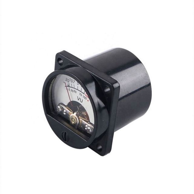 VU Meter Level Amp White Background LED Light Warm Yellow Backlight 35MM 500VU Meter