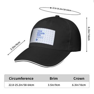 หมวกแก๊ปเบสบอลปีกแบนพิมพ์โลโก้ตามสั่ง ทรงแซนวิช สำหรับกีฬา งานปาร์ตี้ ผ้าเดนิม 100% ผ้าฝ้าย ใส่ได้ทั้งชายและหญิง เหมาะสำหรับกิจกรรมกลางแจ้ง วิ่ง ออกกำลังกาย - Product Image 3