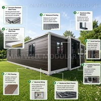 Maison conteneur modulaire portable extensible avec structure en acier, petite maison de 20/40 pieds avec armoire de cuisine et salle de bain pour résidence en arrière-cour