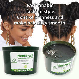 Gel coiffant 64oz OEM ODM à tenue forte pour tresses, cheveux secs et crépus, marque privée, pour locks et twists, ingrédients biologiques, sans alcool, noir, en vrac - Product Image 5