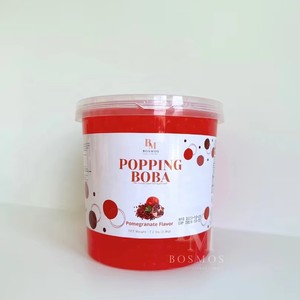 Bosmos Peach Popping <b>Boba</b> 3.3kg Bottle Bursting Fruit Juice <b>Bubble</b> Tea Topping HALAL Certified Taiwan Supplier - Product Image 1