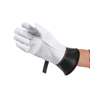 Deri eldiven ile 11 "500V siyah boyut 9 elektrik yalıtım kauçuk eldiven - Product Image 3