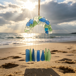 Campana de Viento Decorativa Hecha a Mano con Vidrio Marino, Estilo Bohemio Moderno y Minimalista, para Hogar y Jardín, Envío Directo - Product Image 1