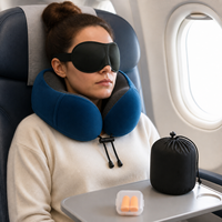 Kit de voyage ergonomique en forme de U avec masque pour les yeux et pochette, collection de produits de confort pour les importateurs et les acheteurs au détail