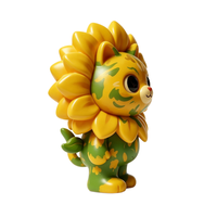 Figurine en PVC OEM personnalisée, Chat Tournesol, Figurine en plastique de collection, Cadeau de festival pour meilleurs amis, Moulage par injection, Direct usine