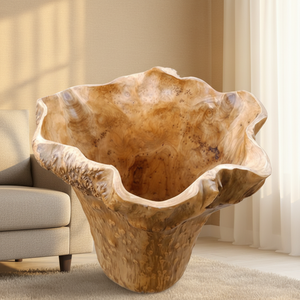Guansen Dia25-29cmx H40cm naturel tranchant sculpté à la main racine sculpture grands vases de fleurs en <span class=keywords><strong>bois</strong></span> pour la décoration intérieure - Product Image 1
