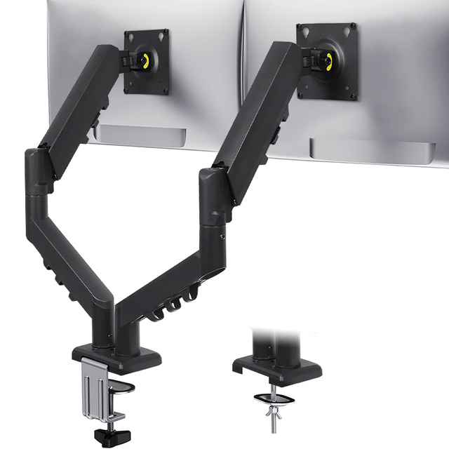 Cost Effective Spring Assisted Dual Monitor Arm 17"-32" Computer VESA Mount Dual Monitor Stand Bracket