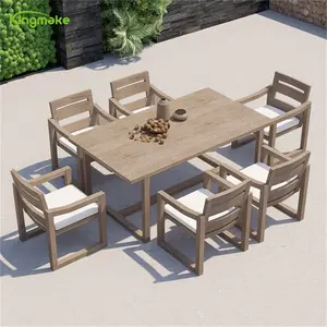 Moderno de alta calidad al aire libre de interior Mesa de comedor y silla de madera de teca Hotel Jardín Patio Muebles Set