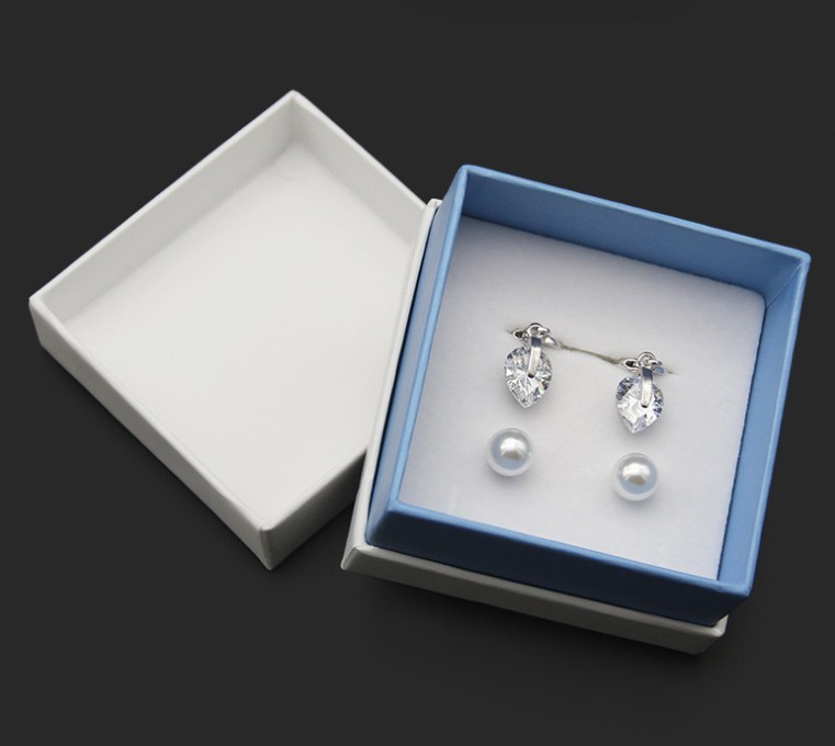 Boîte Boucles d'oreilles Bleu Blanc