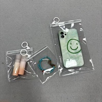 Kemasan Plastik Tas Gelang Anting Berkualitas Tinggi dengan Logo Custom, Tas Pouch PVC Transparan Mewah untuk Kosmetik