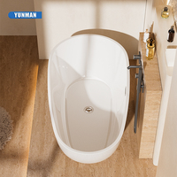 Baignoires autoportantes modernes blanches personnalisables, baignoires à remous de luxe haut de gamme en acrylique, longueur personnalisable, baignoire spa pour salle de bain