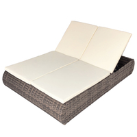 Vente chaude usine : Mobilier d'extérieur, lit de repos en rotin pour jardin, chaise longue imperméable, lit double pour piscine
