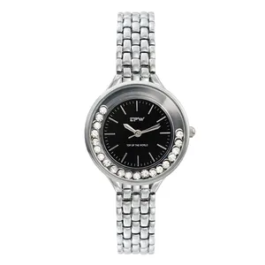 Luxury lady quartz watch jam tangan alloy silver jewelry customized brand bracelet wrist watches women