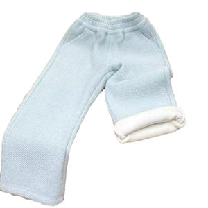 Setelan Pakaian Musim Dingin Anak Perempuan Ukuran Sesuai Pesanan Warna OEM Celana Kaki Lebar Bahan Beludru untuk Usia 2-14 Tahun - Product Image 2