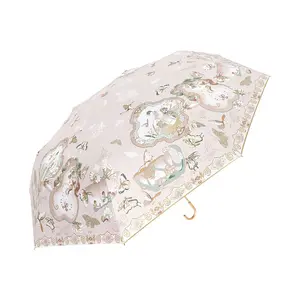 مظلة لطيفة ومحبوبة لكلب فراشة مقاومة للرياح والأشعة فوق البنفسجية مظلات كلاسيكية مع مظلة تفتح تلقائيًا