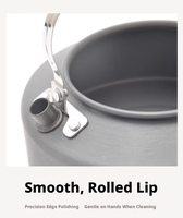 Bouilloire moderne en alliage d'aluminium anodisé de 1,6 L pour cuisinière à gaz - Durable et portable pour le camping et la cuisine en plein air