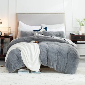 white <strong>fluffy</strong> fur <strong>duvet</strong> <strong>cover</strong> - Product Image 1