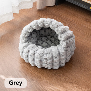 White Plush Pet <b>Bed</b> Memory Foam All Season Dog Cat Sleeping <b>Bed</b> Soft Cushion Comfortable <b>Nest</b> For Indoor Pets - Product Image 2