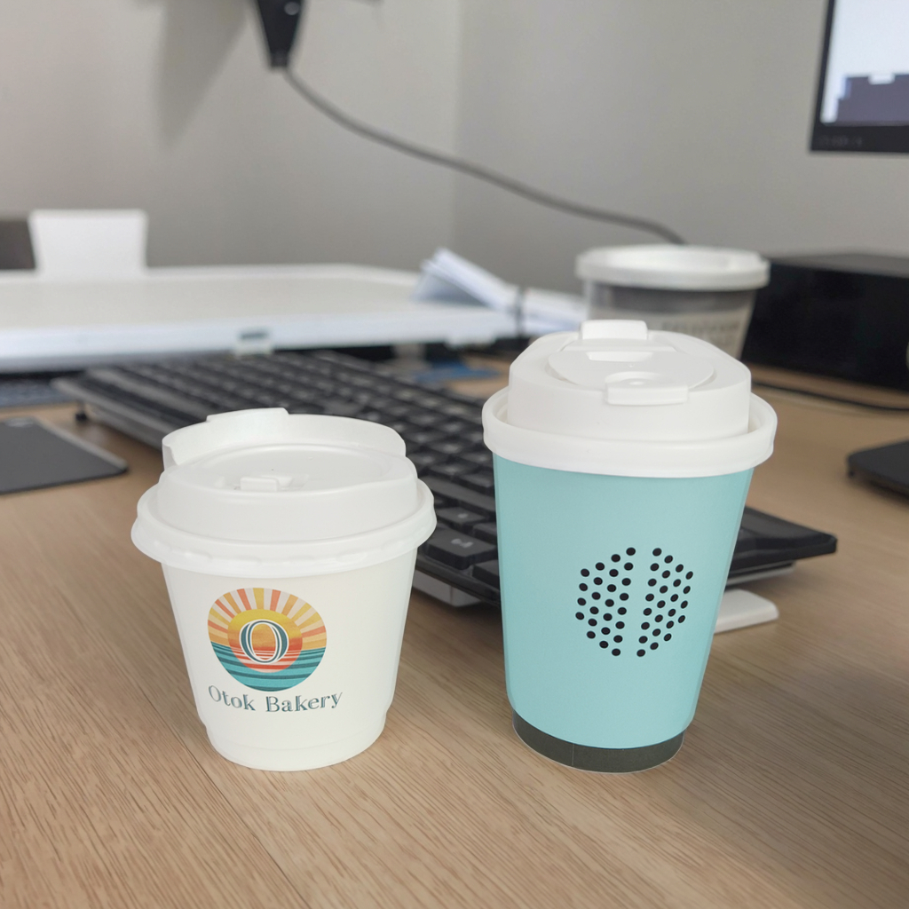 High Quality Custom Printed Coffee Hot Water Beverage Packaging Pla Paper Cup With Transparent Lid