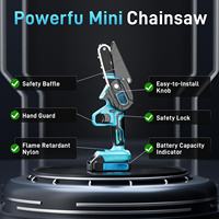 Gergaji Mini Tanpa Kabel Industri Portabel Bertenaga Baterai Brushless dengan Motor Brushless, 2 Baterai dan Pengisi Daya, untuk Pemangkasan Pohon di Rumah dan Kebun