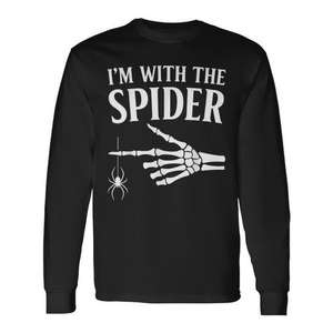 Camiseta de manga larga con diseño de mano de esqueleto de Halloween de Spider-Man - Product Image 1