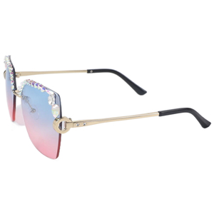 Lunettes <span class=keywords><strong>de</strong></span> <span class=keywords><strong>soleil</strong></span> polygonales sans cadre en métal pour femmes, <span class=keywords><strong>tendance</strong></span> européenne et américaine, en diamant, à bord coupé, nouvelle collection <span class=keywords><strong>2022</strong></span> - Product Image 2