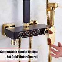 KOEN OEM Grifo Termostático Cromado ABS para Baño de Hotel, Monomando con Función de Pausa, Lluvia Suave y Chorro de Masaje, Agua Fría y Caliente, Montaje en Pared