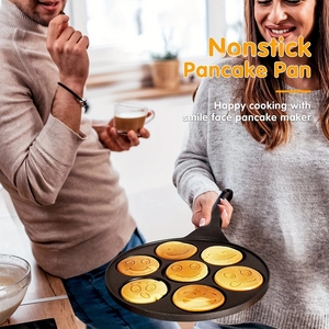 Poêle à crêpes multifonctionnelle à sept trous antiadhésive, idéale pour faire des crêpes, des œufs, des légumes, des mini-burgers, des gaufres - Product Image 2