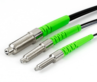 Sensor Serat Optik Refleksi Difus GR320 Pra-kabel 2m, Probe IP65 Bersertifikasi CE, Jarak Deteksi 0-80mm, 24V