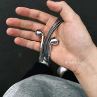 Écouteurs filaires rétro argentés effet miroir, design intra-auriculaire Type-C, son de haute qualité, élégants et tendance (Instagram-worthy), jack plat en plastique 30 cm