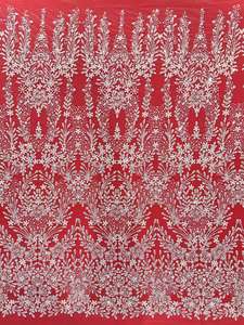 패션 스페인어 레이스 두바이 반짝이 레이스 패브릭 메쉬 터키 이브닝 드레스 - Product Image 2