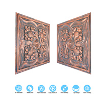 Plaques de plafond décoratives en PVC imperméables, suspendues, carrées et panneaux muraux PL64 Cuivre rustique pour usage hôtelier