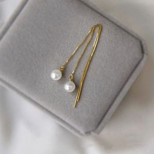 Orecchini a Catena con Perle Simulate per Donne, Gioielli Eleganti e Delicati per l'Uso Quotidiano - Product Image 6