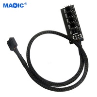 Autres accessoires d'ordinateur PC 1 à 5 voies 4 broches ventilateur câble d'alimentation répartiteur de moyeu adaptateur manchon PWM boîtier répartiteur de ventilateur PWM Hub de ventilateur
