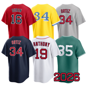 Maglia da Baseball Uomo 2026 Roman Anthony Cucita Garrett Crochet David Ortiz Jarren <span class=keywords><strong>Duran</strong></span> Taglie S-3XL - Product Image 1