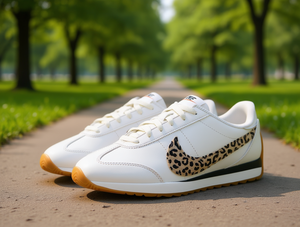 Nike Pacific – chaussures de marche en cuir véritable pour femmes, imprimé animal, bout rond, à lacets, respirantes, semelle extérieure plate en caoutchouc - Product Image 2