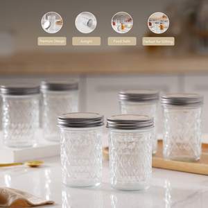 ภาชนะแก้วที่มีฝาปิดเมสันเปิดกว้างพร้อมเครื่องหมายวัดฝาสำหรับข้าวโอ๊ตค้างคืน - Product Image 6