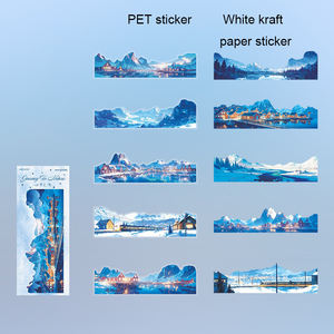 Magnifiques autocollants longs à thème de dessins animés - Série Urban Nature Tour - 6 paysages vintage pour la décoration des fêtes - Product Image 6