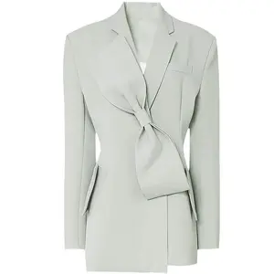 Boutique Wholesale 2023 Autumn New Fashion Temperament Bow Knot Lapel Single Row Button Slim Women's Suit