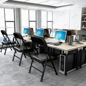 Chaise pliante avec siège en maille, base en métal, chaise de conférence pliable, mobilier de bureau, design minimaliste - Product Image 4